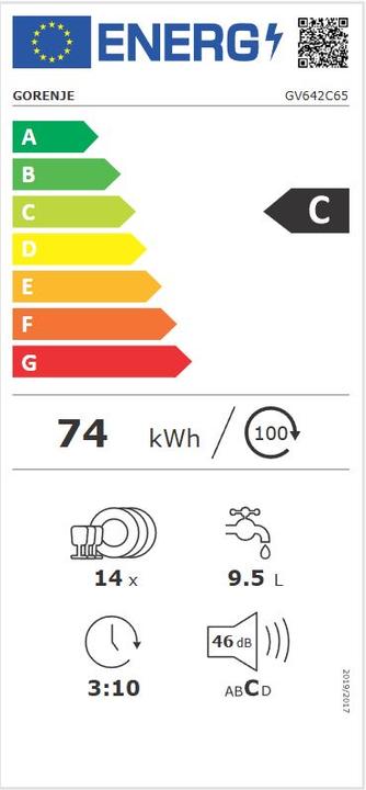 Energie-Label Gorenje GV642C65 (60cm)