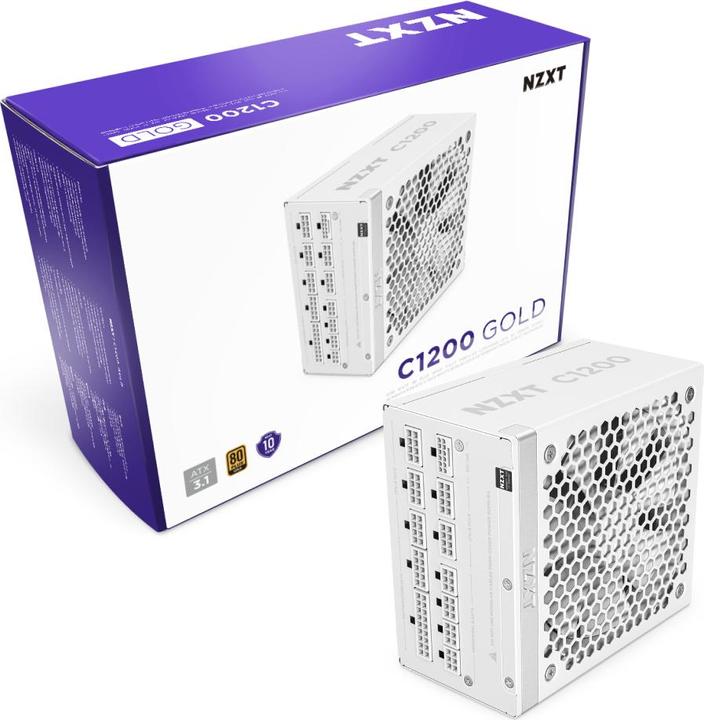 Actual product image NZXT C1200 Gold ATX 3.1 white | 1200W PC power supply unit (1200 W)