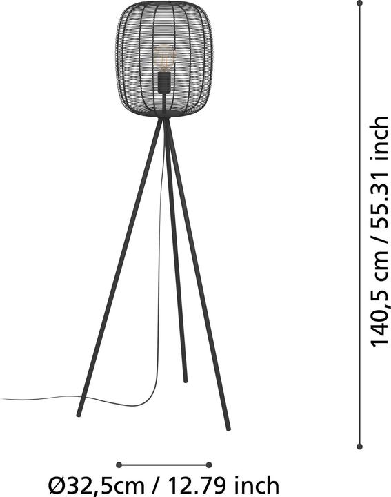 Produktbild EGLO FLOOR LAMP RINROE E27 140.5CM 43968 BL (E27)