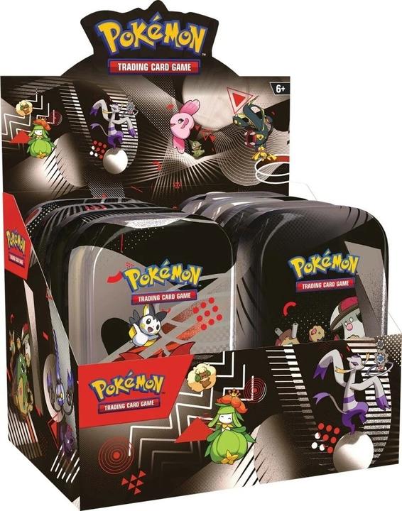 Image du produit Pokémon SV10.5 Black Bolt & White Flare Mini Tin Display EN (Anglais, Affichage du booster)