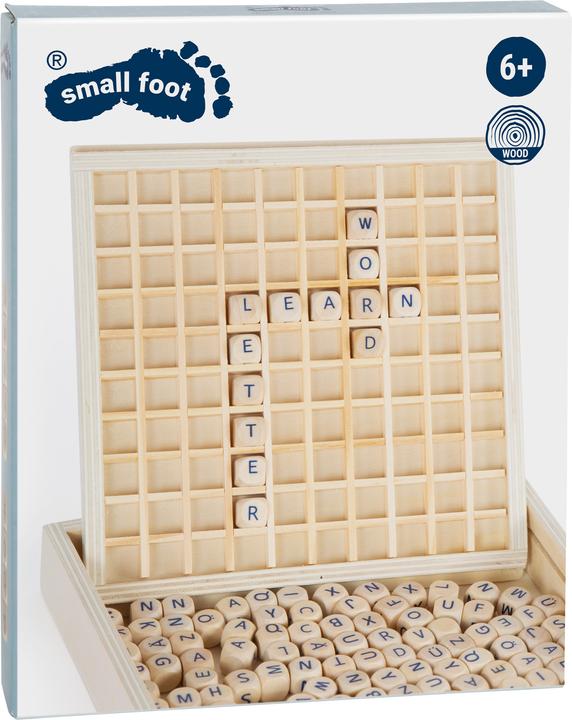 Actual product image small foot Place words (German, English, Swiss German, French, Italian)