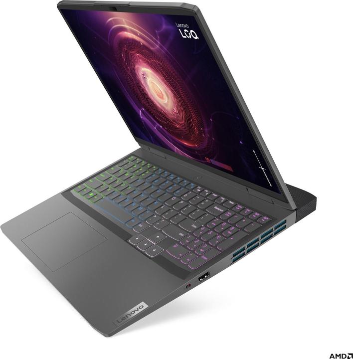 Actual product image Lenovo LOQ 16APH8 AMD Ryzen 7 7840HS 16inch 16GB 512GB SSD RTX4050 6GB W11H Storm Grey Qwerty (16", 16 GB, 512 GB, Eng. Int.)
