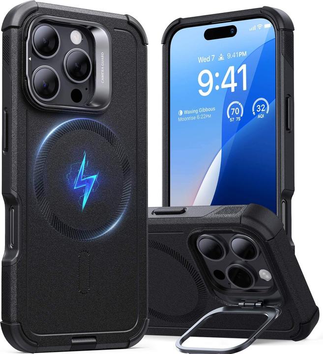 Produktbild ESR Cyber Armor HaloLock Case mit Stash Stand (Apple iPhone 16 Pro)