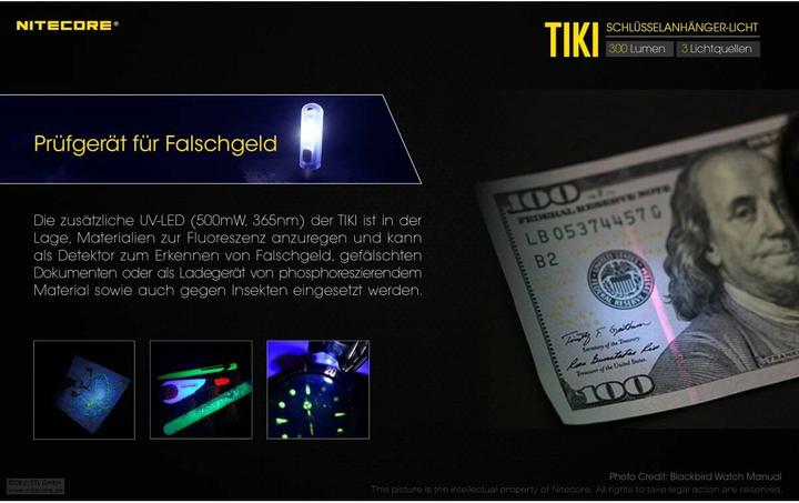 Productafbeelding Nitecore TIKI UV Sleutelhanger Lamp (5.60 cm, 300 lm)