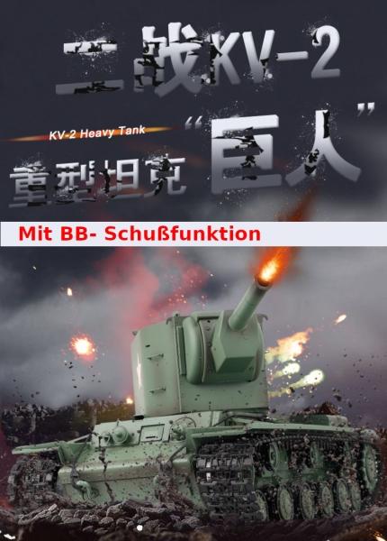 Produktbild Es-toys RC Panzer "Russicher KV-2" Heng Long 1:16 Mit R&S, Metallgetriebe (Stahl) Und Metallketten -2,4Ghz - (RTR Ready-to-Run)