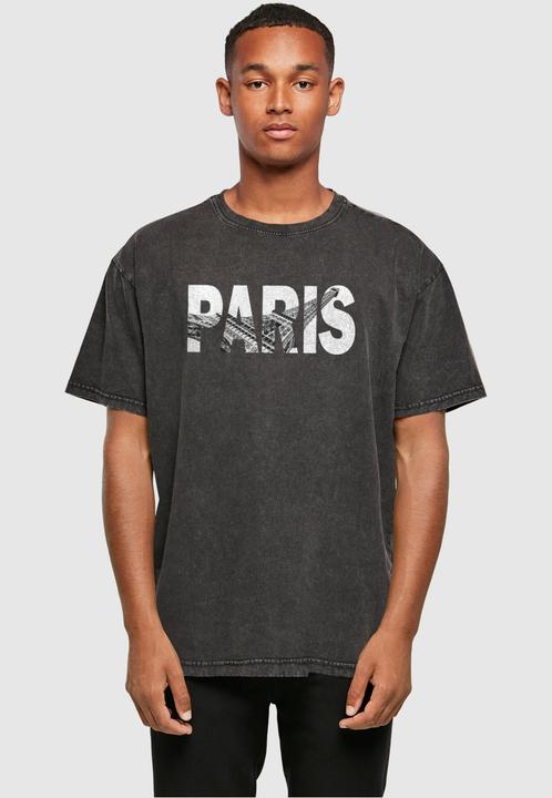 Actual product image Merchcode Paris Eiffel Tower Acid Washed Oversize Tee - 117193 (L)