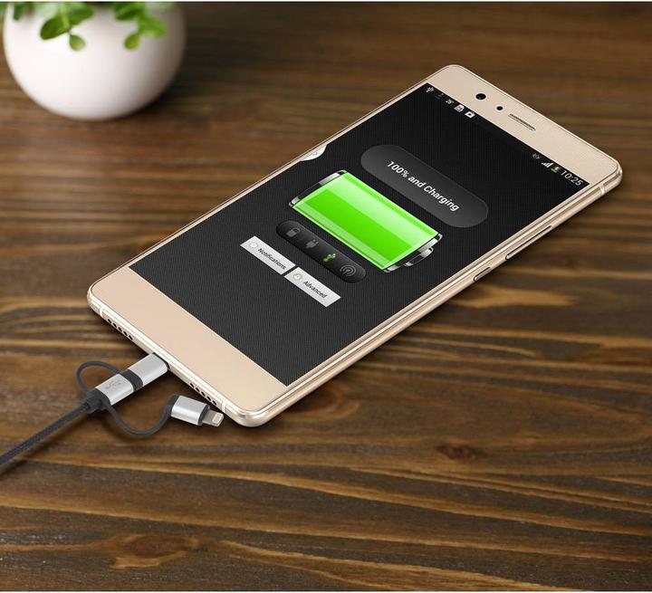 Produktbild Renkforce 3-in-1 Micro-USB/Lightning/USB-C Lade- & Sync-Kabel 1.5 m (1.50 m, USB 2.0, 2.50 W)