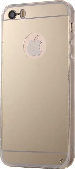Produktbild König Design Apple iPhone 5 / 5s / SE Handy Hülle Spiegel Mirror Soft Case Schutz Cover Gold (Apple iPhone 5)