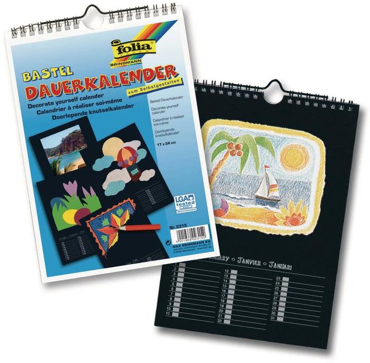 Produktbild Folia Dauerkalender klein schwarz (Spezial, Deutsch)