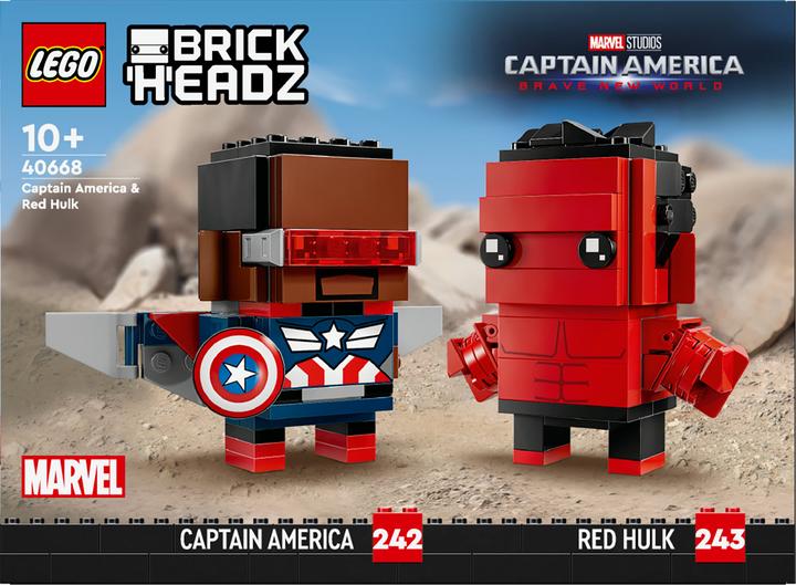 Produktbild LEGO BrickHeadz Super Heroes Captain America & Red Hulk (40668, LEGO Brickheadz)