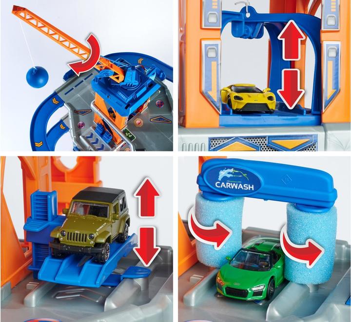 Image du produit Majorette garage avec ascenseur et 5 voitures