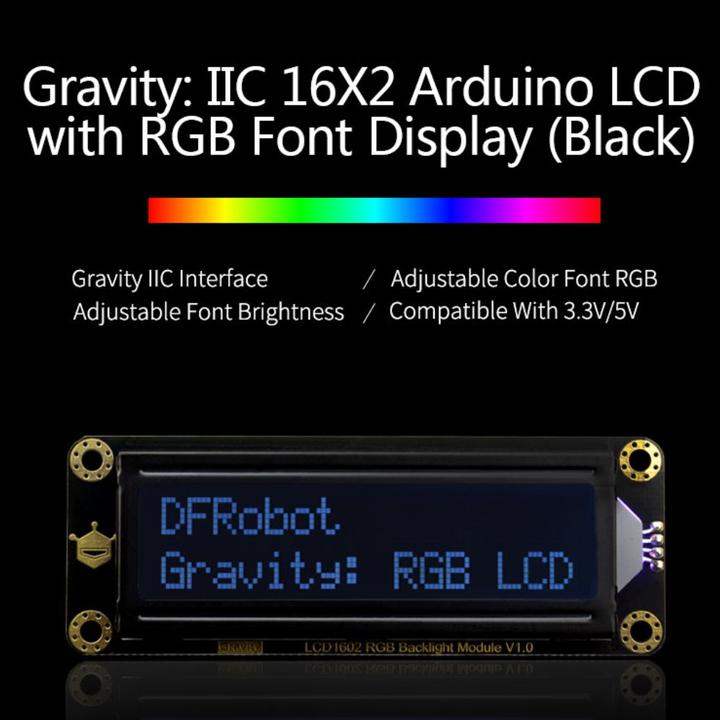 Immagine prodotto DFRobot Display LCD a gravità 16x2 I2C con retroilluminazione RGB