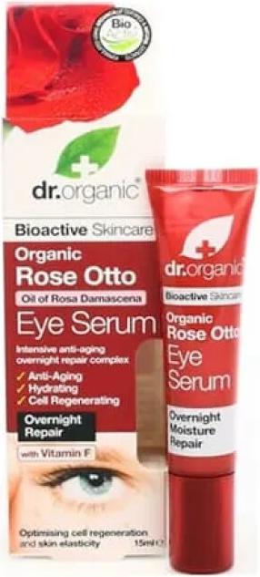 Image du produit Dr. Organic Dr Organic Rose Otto Eye Serum Restoring Fine Lines 15ml Pink (Sérum, 15 ml)