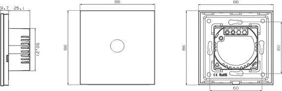 Produktbild Spring Two Gang, One Way Touch Switch, Glass White