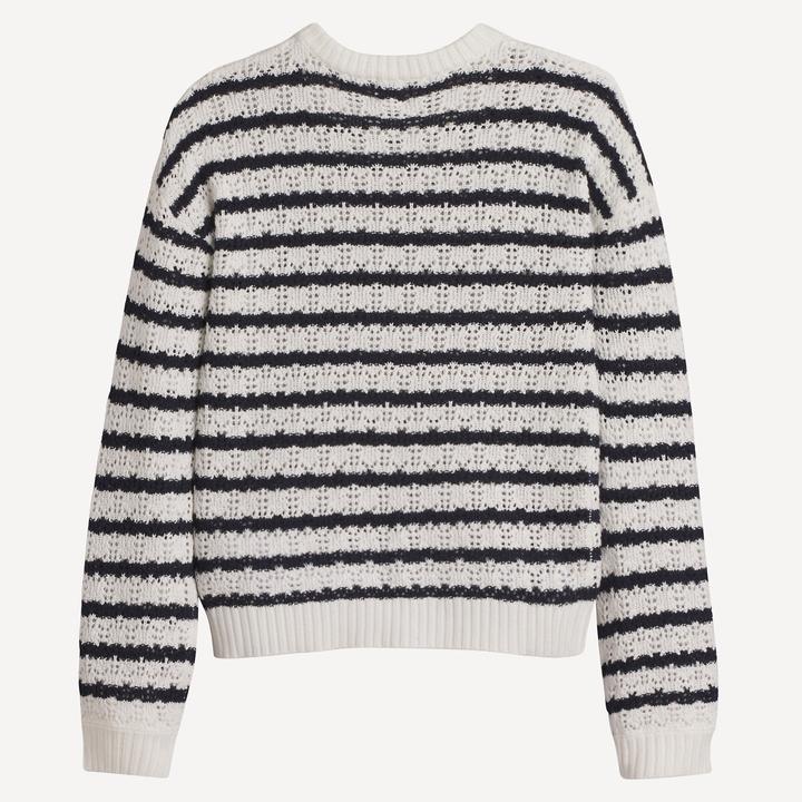 Actual product image La Redoute Collections Gestreifter Feinstrickpullover mit Rundhalsausschnitt & Pointelle-Muster (164)