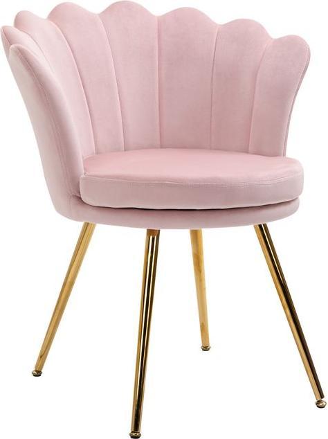 Produktbild Swisshandel24 Sessel Wohnzimmer Relaxsessel Loungesessel mit Metallbeine, Samtoptik Rosa
