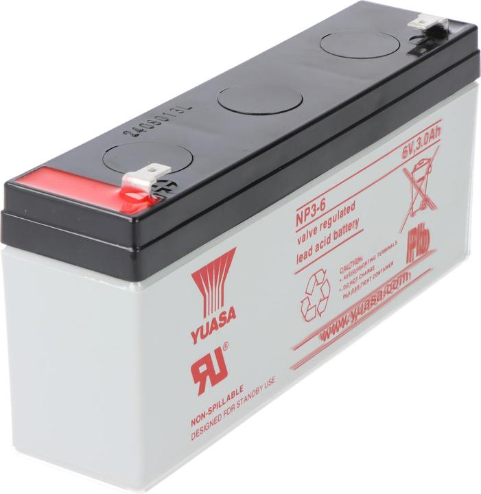 Actual product image Yuasa NP3-6 Akku Blei PB 6 Volt 3Ah Faston 4,8mm (6 V, 3 Ah)