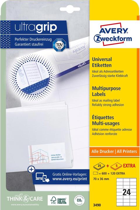 Actual product image Avery Universal Labels