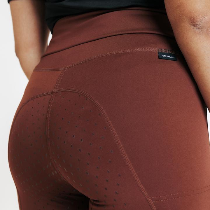 Actual product image Fouganza Reitleggings 500 Full Grip Damen braun (XXS)