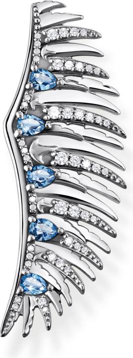 Thomas Sabo Brosche Phönix Flügel mit Blauen Steinen Silber (925er Silber, Edelstahl)