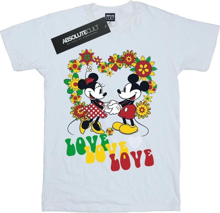 Disney Mickey And Minnie Mouse Hippie Love TShirt (S)