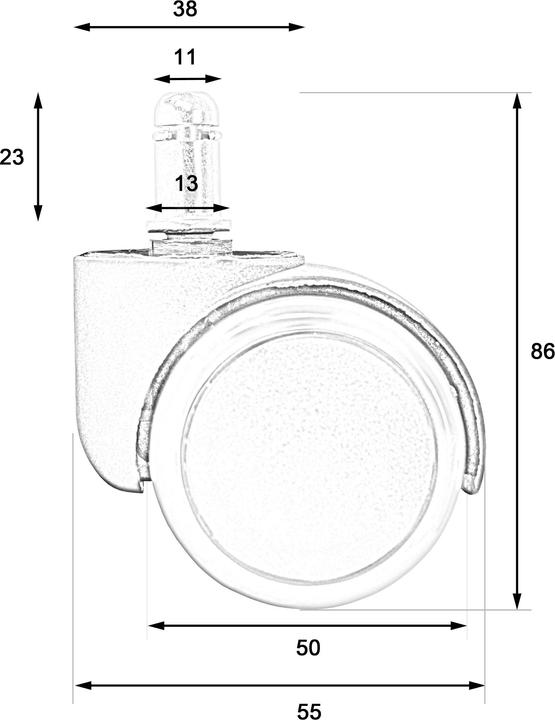 Image du produit Jamb 5x roulettes pour sols durs 105kg