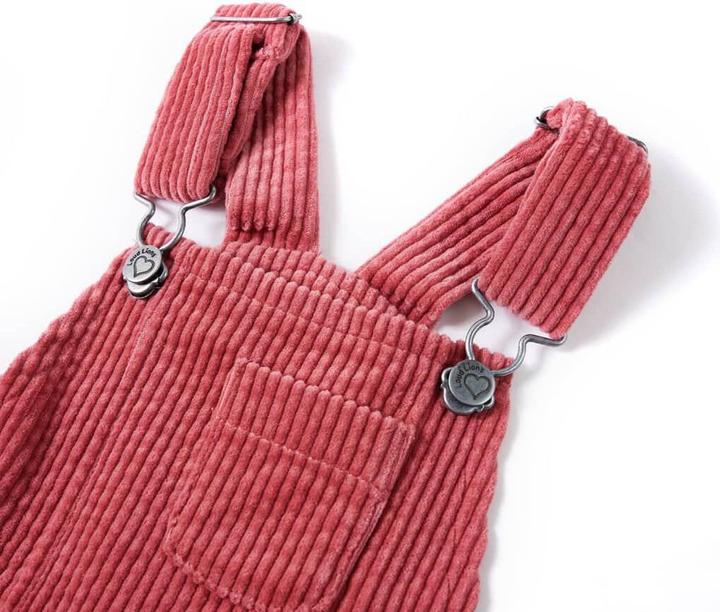 Immagine prodotto VidaXL Salopette per bambini in velluto a coste rosa 92,Materiale: 100 (92)