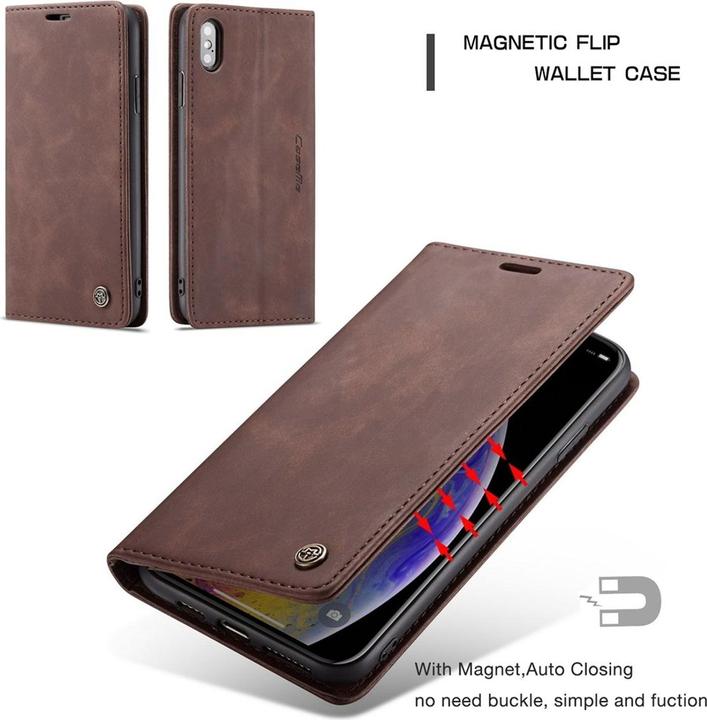 Actual product image König Design Case Mobile Protection for Apple iPhone XS Max Case Flip Cover Pocket Cases Brown (Apple iPhone XS Max)