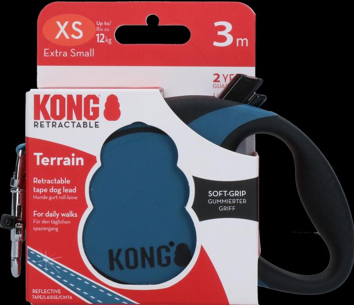 Image du produit KONG Leash rétractable Terrain Blue XS (3m/12kg) - (KONGTRNXSBL) (XS, Chien, Sport canin)