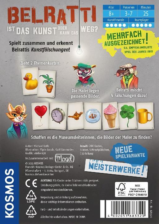 Produktbild Kosmos Belratti Ist das Kunst o. kann d. weg? 8+ 3-7 Spie (Deutsch)