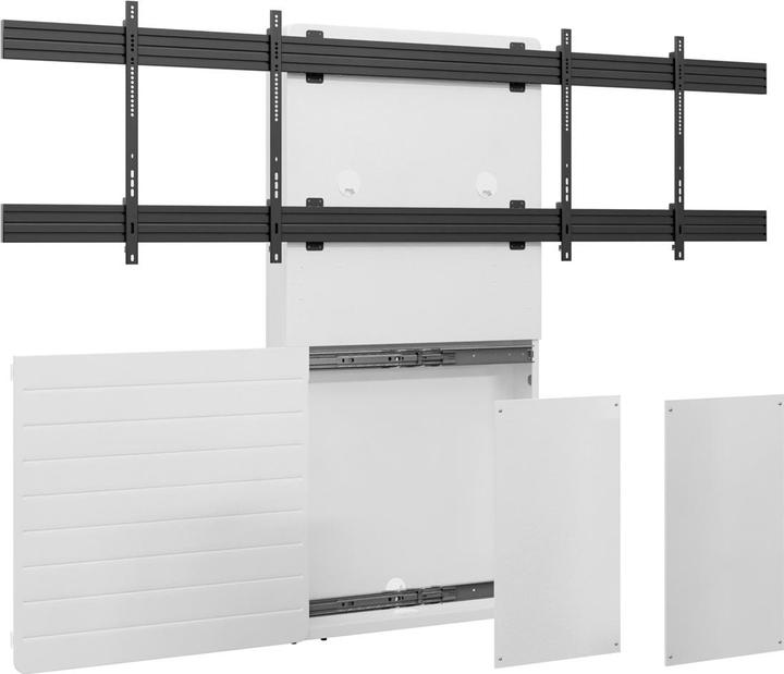 Produktbild Hagor Medienm?bel 900x800mm wei?/sch 2x75kg/2x65-75"/Boden-Wand-Montage (Wand, 75", 150 kg)