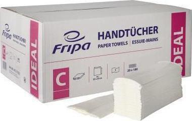 Image du produit Fripa Papier essuie-mains IDEAL, 250 x 330 mm, pliage en C, blanc brillant 1 pli, 100% cellulose (1 x)