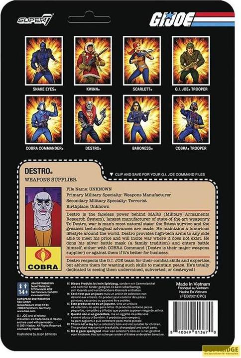 Produktbild Super7 G.I. Joe figurine ReAction Destro 10 cm
