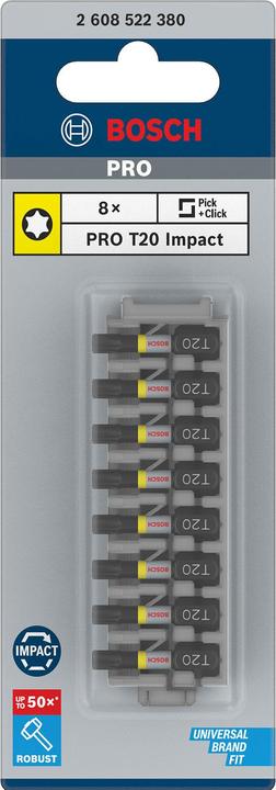 Actual product image Bosch Zubehör PRO Torx Impact Bit, T20, 25 mm, 8 pcs. (T20)