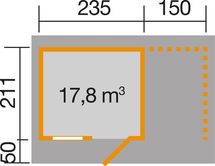 Produktbild Weka Holzbau 170A Gr.1 mit Fussboden und Holzlagerplatz