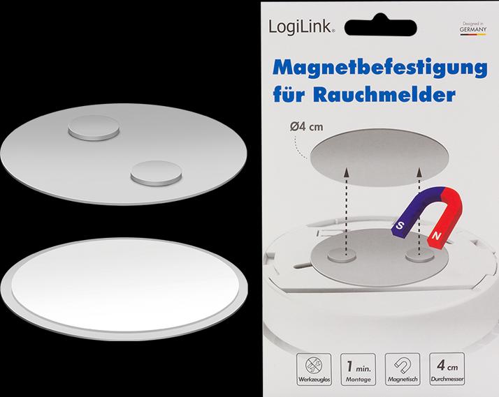 Actual product image LogiLink Smoke detector mounting set Ø4 cm, magnetic