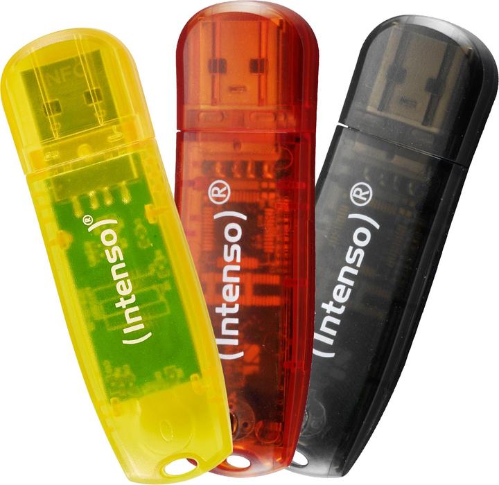 Intenso Rainbow 3x32GB jaune/rouge/noir (32 Go, USB-A)