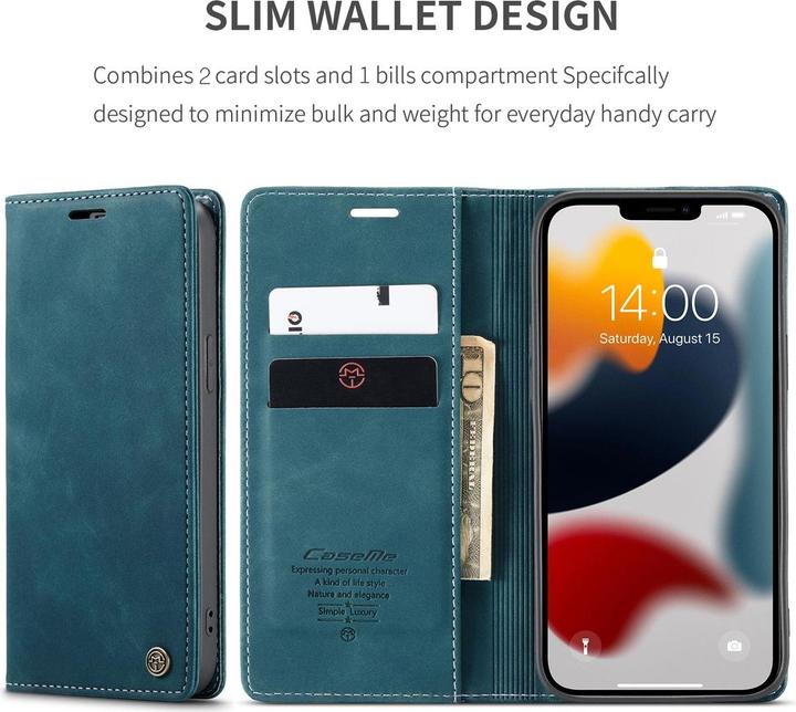 Actual product image König Design Case Mobile Protection for Apple iPhone 13 Pro Case Flip Cover Case Cover Blue New (Apple iPhone 13 Pro)