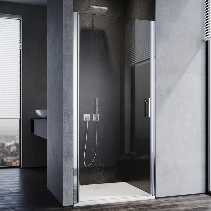 Actual product image SONNI Duschtr H?ngetr Duschwand Drehtr ohne Rahmen, NANO Glas 86x185 cm (86 cm, 86 cm, 185 cm)