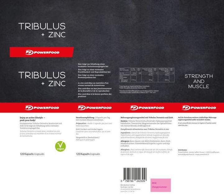 Produktbild PowerFood One Tribulus + Zinc (120 Stück, Kapseln, 50 g)