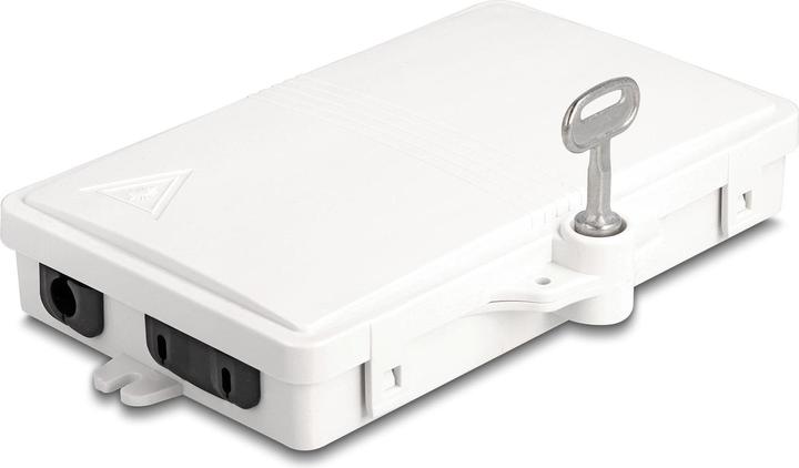 Produktbild Delock LWL Verteilerbox für Innen- und Aussenbereich IP65 wasserfest abschliessbar 2 Port weiss (Spleissbox)