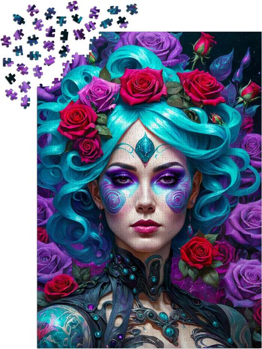 Produktbild Enjoy Puzzle Puzzle 1000 Teile - Gothic Flowers Portrait (1000 Teile)