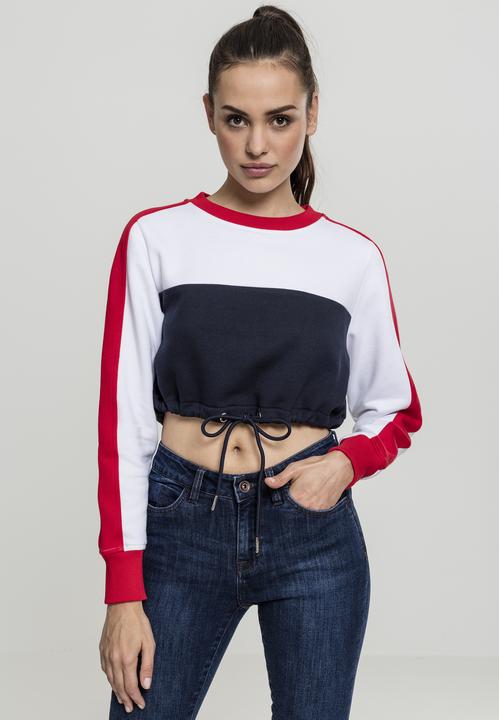Image du produit Urban Classics Ladies Cropped 3-Tone Stripe Crew (XL)