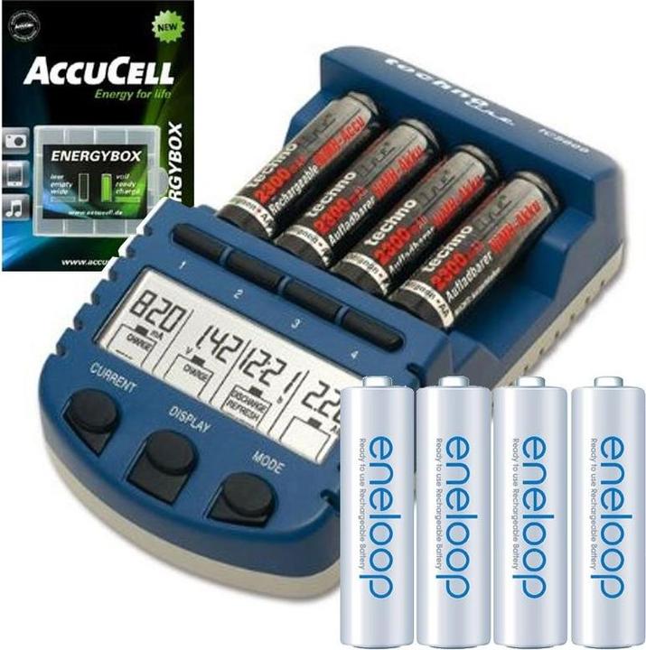 Actual product image Panasonic Technoline BC 1000 charger with Eneloop AA Mignon batteries and battery box (Battery + charger)
