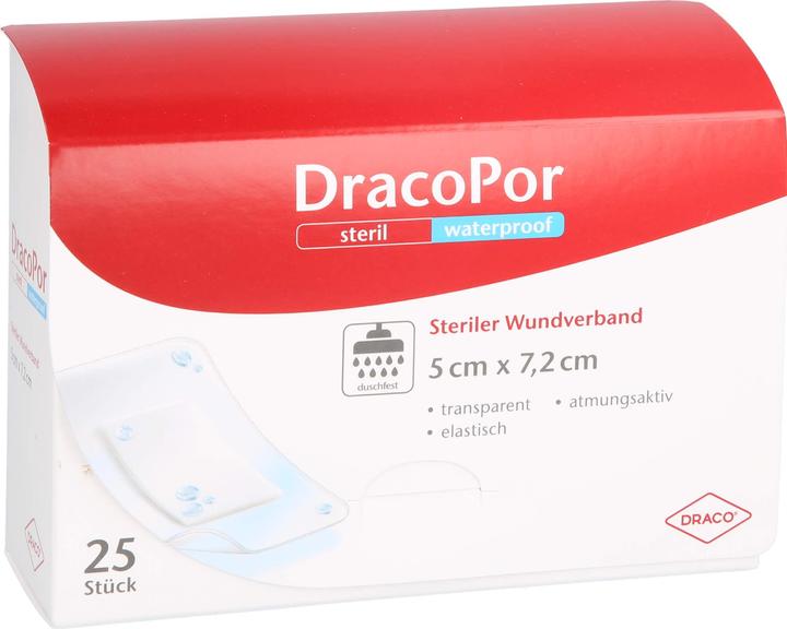 Actual product image Dracco DracoPor Waterproof wound dressing sterile 7.2 x 5 cm, 25 pcs. Wound dressings (25 x)