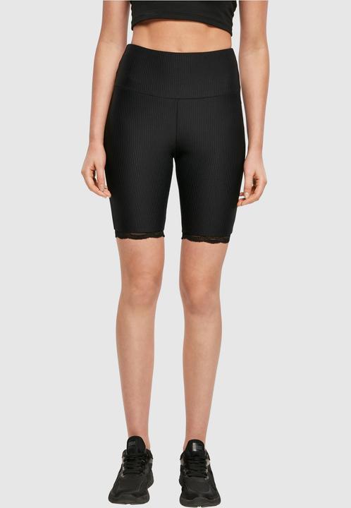 Image du produit Urban Classics Ladies High Waist Rib Lace Hem Cycle Shorts (M)