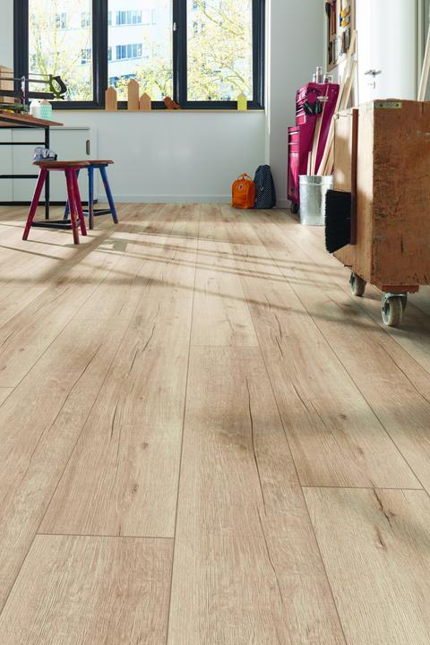 Produktbild DIY-Wood Laminatfussboden Noblesse V4 Wide Lugano Oak FSC 8 x 1380 x 193 mm (Laminat)