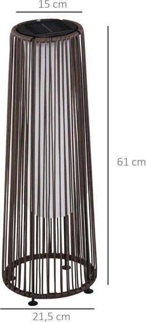 Immagine prodotto Swisshandel24 Lampada solare, lampada solare in rattan, marrone, 21,5x21,5x61cm (IP44)