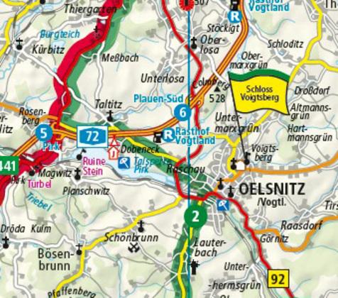 Actual product image Motorbike map Erzgebirge - Vogtland 1:200 000 200000