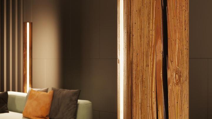 Produktbild kln.swiss Dimmbare Stehlampe Infigo - Altholz (10740 lm)